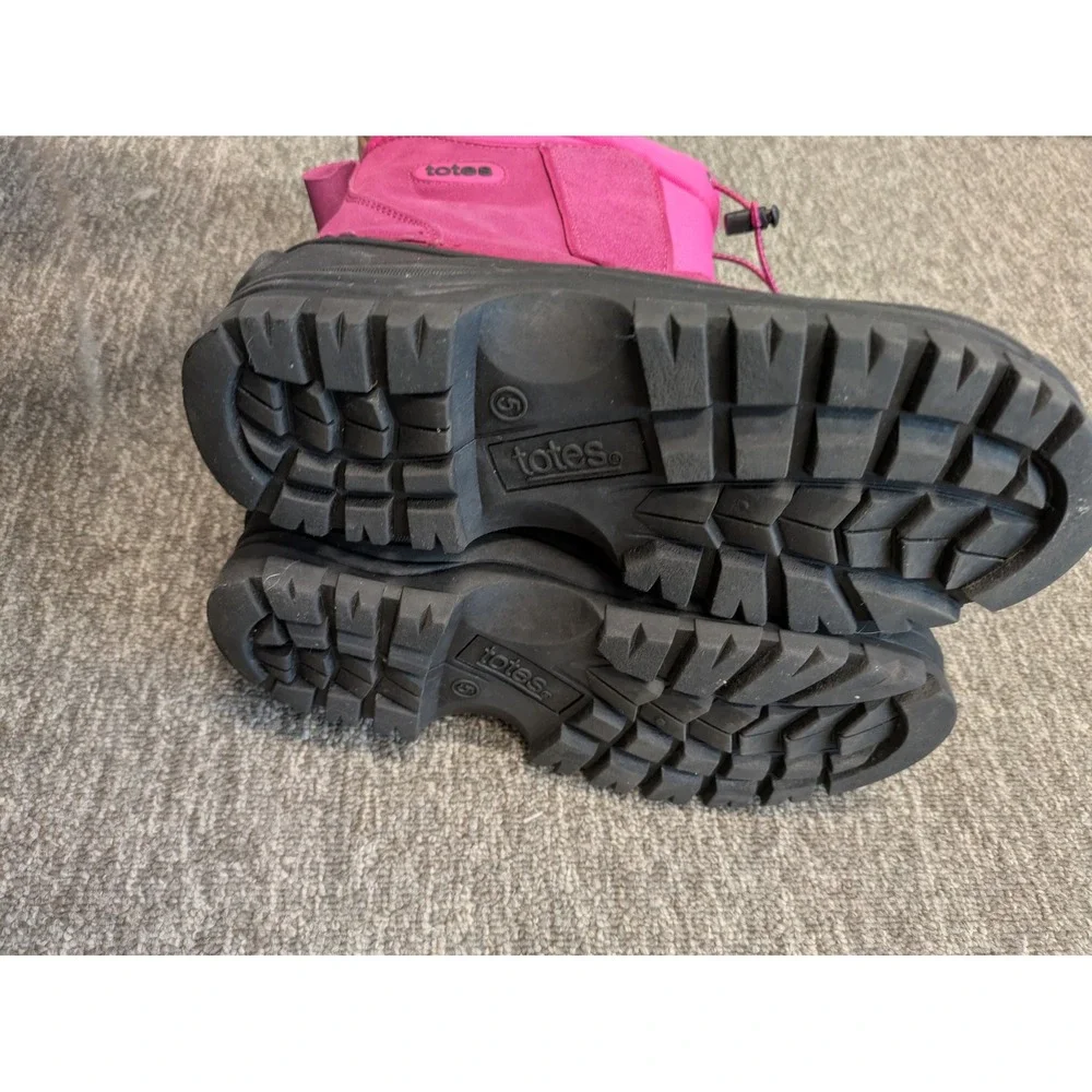 Totes Snow Boots Kid's Size 5 Pink‎ Black Waterproof Insulated